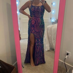 Gorgeous Blue Mermaid Prom Dress